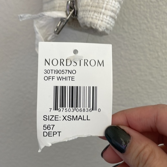 NWT BLANKNYC Tweed Fitted Zipper Moto Jacket in Off-White - Picture 10 of 12